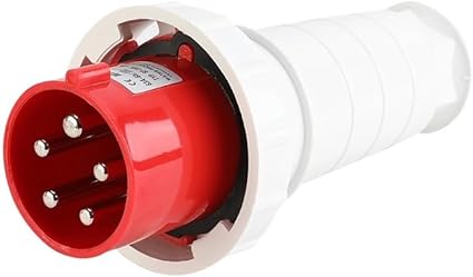 63A 5-Pin Straight Industrial Plug (Male) – IP44 | 400V (3P+N+E)