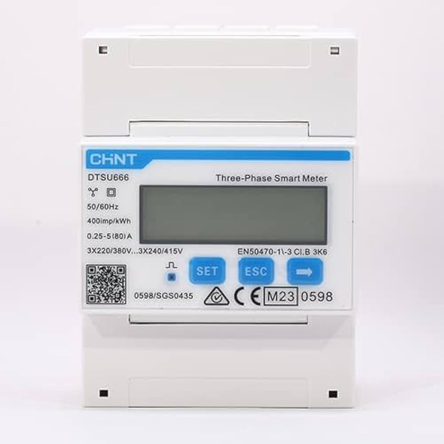 CHINT DTSU666 DIN-Rail Three Phase Energy Meter 3×230/400V 5(80)A Digital kWh Meter Cat. #195291