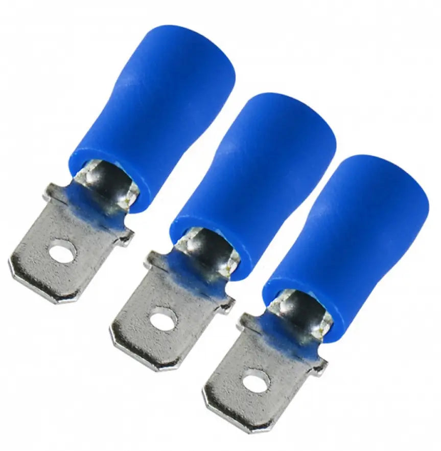 MDD2-110 Male Quick Disconnect Terminal – 1.5–2.5 mm² (16–14 AWG), Blue Vinyl-Insulated