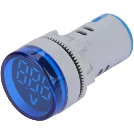UNO Blue Indicator Light with Digital Voltage Display – 220VAC, 22mm