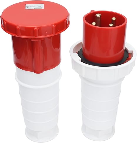 4-Pin 63A Industrial Plug & Socket Set (Male & Female) – IP44 Rated