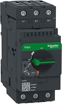 Motor Circuit Breaker (MPCB), 3P, Adjustable 48–65A, Thermal-Magnetic Protection, High Breaking Capacity, TeSys GV3 – Schneider Electric GV3P65H