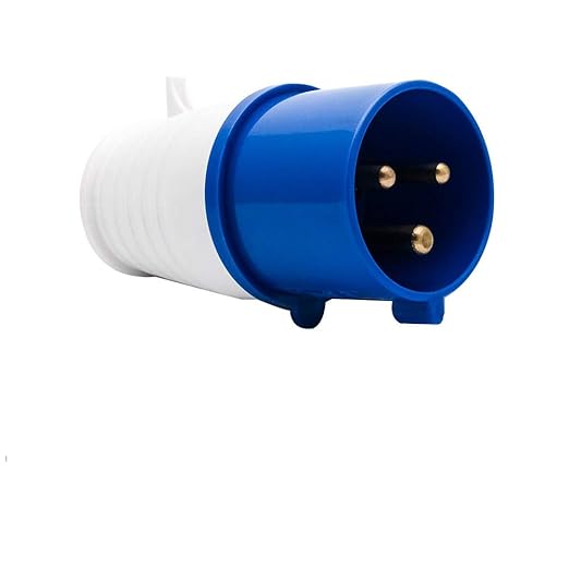 Industrial Male Plug – 3-Pin, 16A, 220V, IP44 Rated (Blue CEE Type Plug)