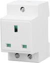 DIN Rail Modular UK Socket – 13A 250V BS 1363, Spring-Cage Terminals, NS 35 Rail Mount