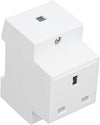 DIN Rail Modular UK Socket – 13A 250V BS 1363, Spring-Cage Terminals, NS 35 Rail Mount