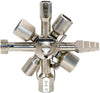 Multi-profile cabinet key showing socket ends and tethered driver