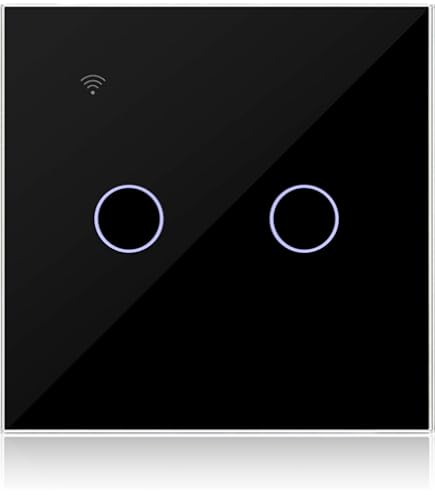 ZS-TYC3-SFM-21W-B, WiFi Smart Switch, 2 Gang, Black