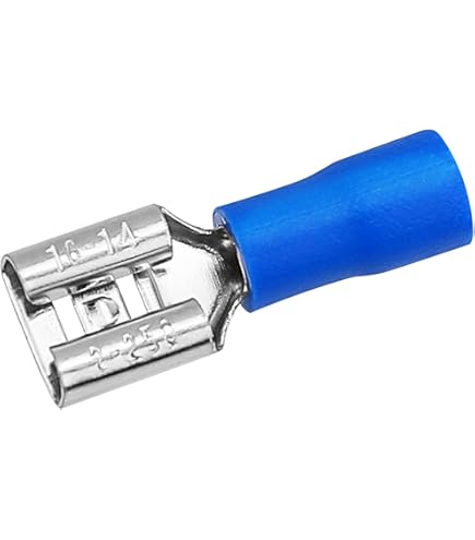 FDD2-187 Female Quick Disconnect Terminal – 1.5–2.5 mm² (16–14 AWG), Blue Vinyl-Insulated