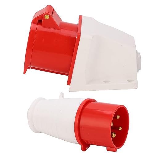 16A 5-Pin Wall-Mount Industrial Plug & Socket (Male & Female) – IP44 | 400V (3P+N+E)