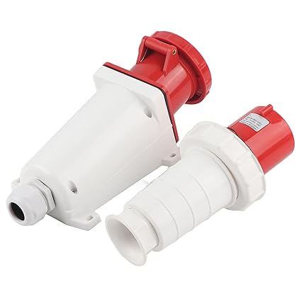 4-Pin 63A Industrial Plug & Wall Mount Socket Set – IP44 Rated