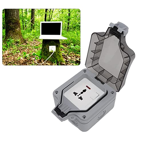 IP66 Waterproof Outdoor Single Socket – Universal Plug Outlet with Protective Cover