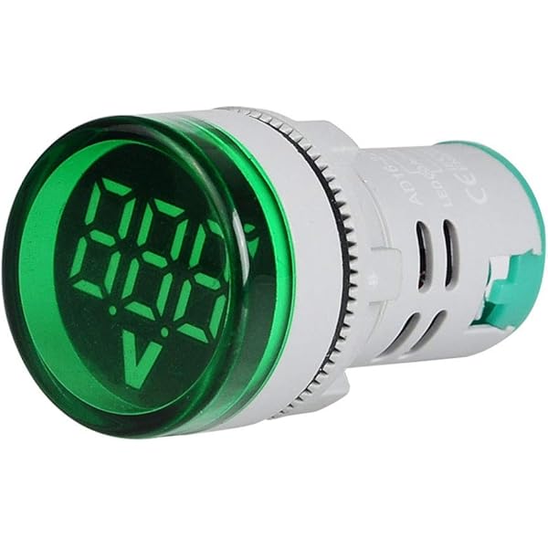 UNO Green Indicator Light with Digital Voltage Display – 24VDC, 22mm
