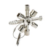 Radial multi-profile control cabinet key with tethered driver on white background