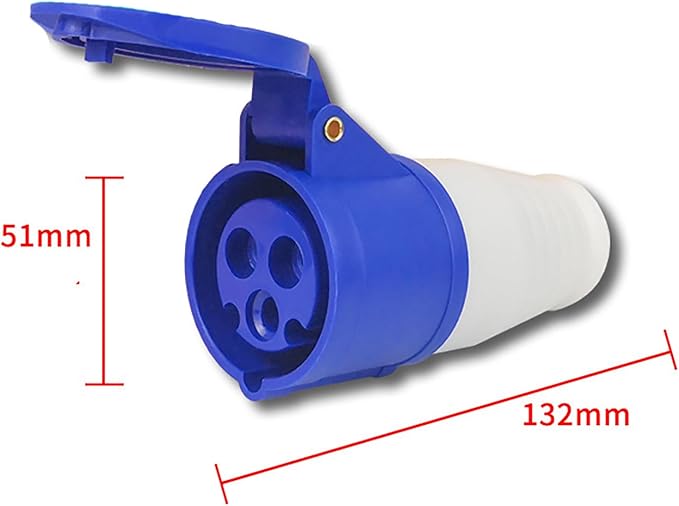 3-Pin 32A Female Industrial Socket – IP44 Rated | Splash-Proof Electrical Outlet