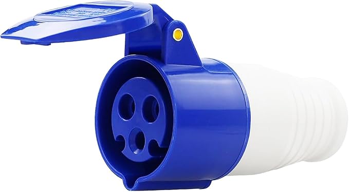 3-Pin 32A Female Industrial Socket – IP44 Rated | Splash-Proof Electrical Outlet