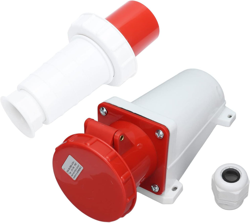 5-Pin Industrial Plug & Wall-Mount Socket (Male & Female) – IP44 | 400V (3P+N+E)