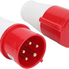 16A 5-Pin Straight Industrial Plug & Socket (Male & Female) – IP44 | 400V (3P+N+E)