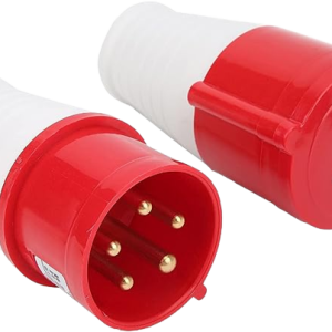 16A 5-Pin Straight Industrial Plug & Socket (Male & Female) – IP44 | 400V (3P+N+E)