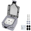 IP66 Waterproof Outdoor Single Socket – 15A High-Load Power Outlet with Protective Cover
