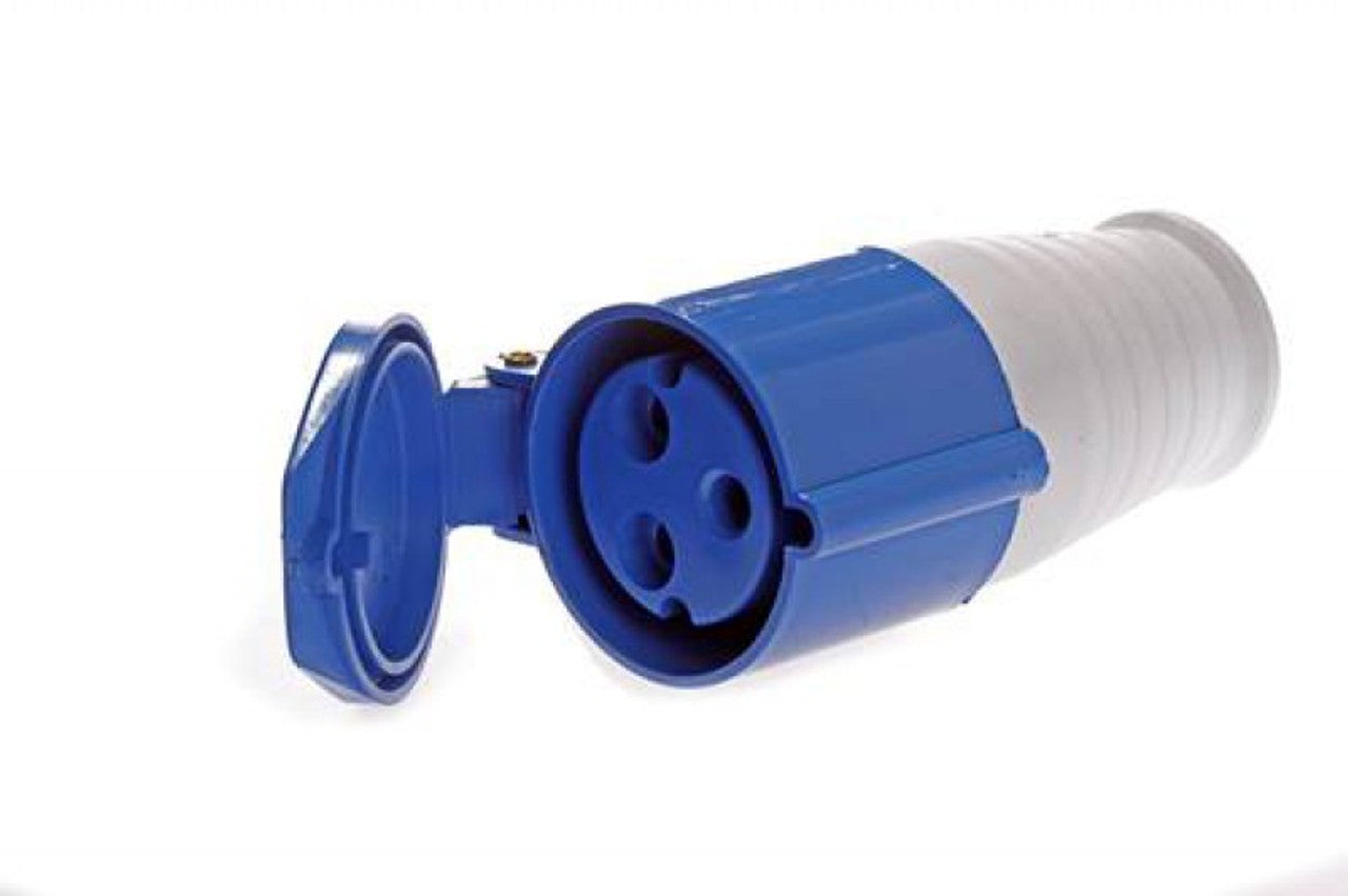 3-Pin 32A Female Industrial Socket – IP44 Rated | Splash-Proof Electrical Outlet