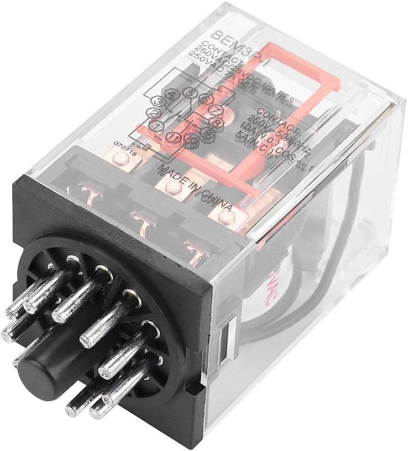 UNO Electromagnetic Relay 11-Pin 220V AC Coil Plug-In Control Relay for Automation