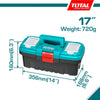 Total 14-Inch Plastic Tool Box – Portable Tool Storage with Secure Latch, Transparent Lid Compartments & Carry Handle