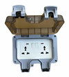 Waterproof Outdoor Double Socket – IP66 Rated Universal Power Outlet