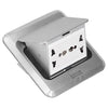 Silver Metal Floor Pop-Up Double Multi-Socket Floor Box • Double Multi Module • Power + Data Solution