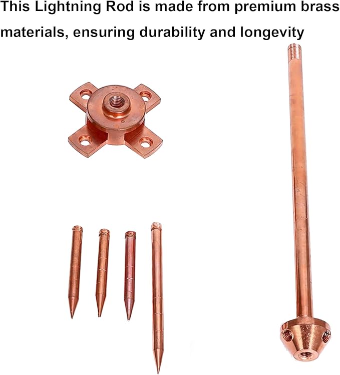 Copper Lightning Rod Air Terminal – ½″ × 1 m (Pointed Tip)