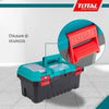 Total 14-Inch Plastic Tool Box – Portable Tool Storage with Secure Latch, Transparent Lid Compartments & Carry Handle