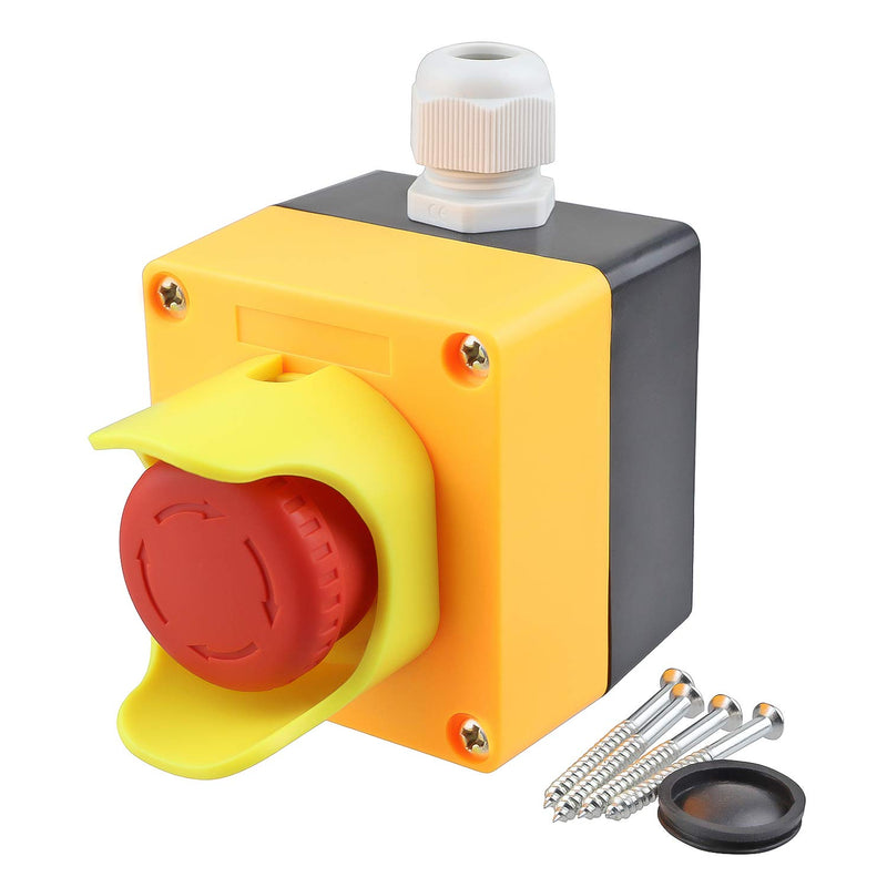 Emergency Push Button with Cover 1-Hole Yellow BX1+XB2-ES542+F59+PG Waterproof