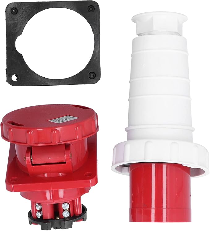 63A 5-Pin Industrial Plug & Panel-Mount Socket (Male & Female) – IP44 | 400V (3P+N+E)