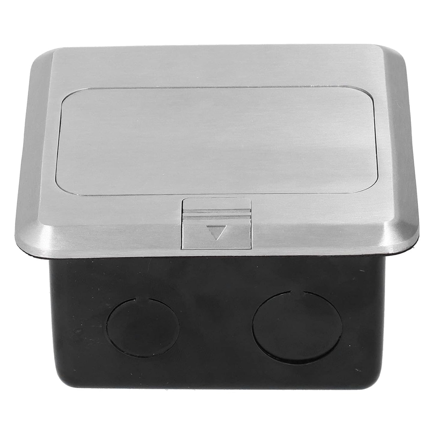Silver Metal Floor Pop-Up Double Multi-Socket Floor Box • Double Multi Module • Power + Data Solution