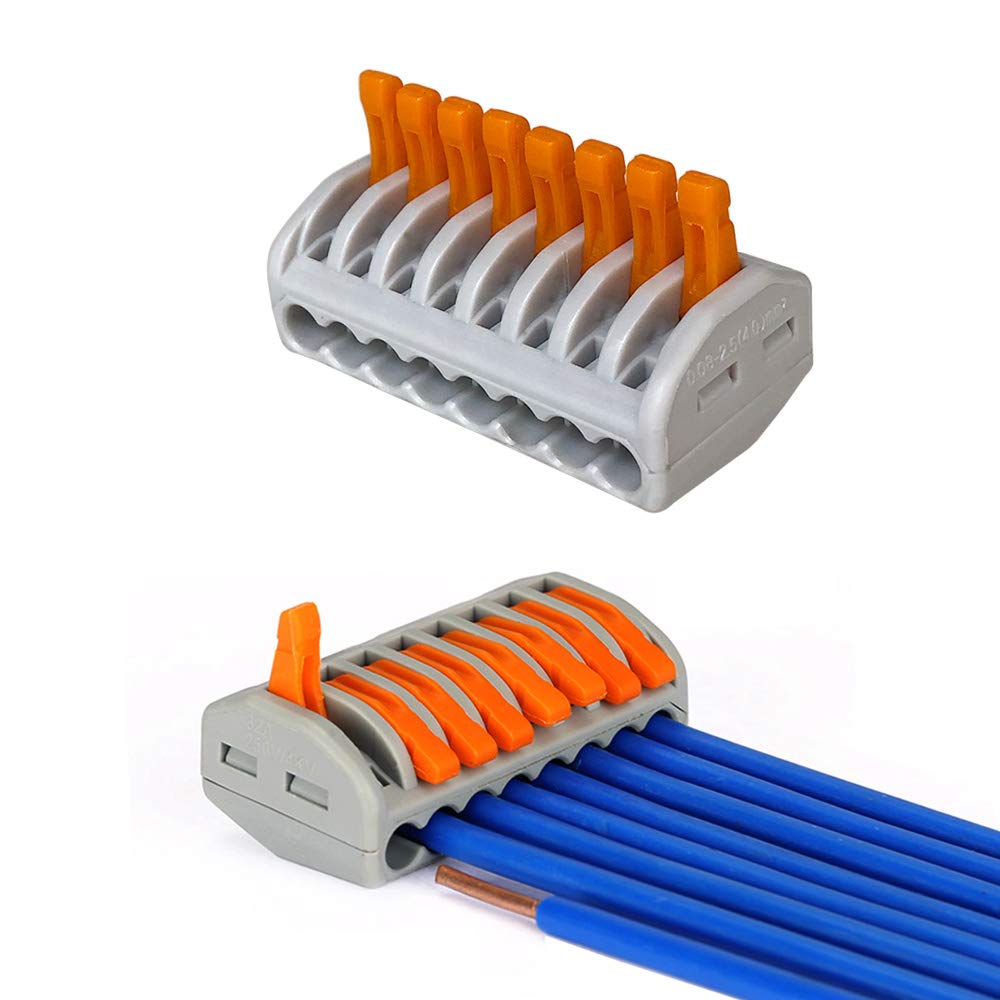 PCT-218 Quick Wire Connector – 8-Port Push-in Wiring Conductor Terminal Block (0.08–2.5mm²)