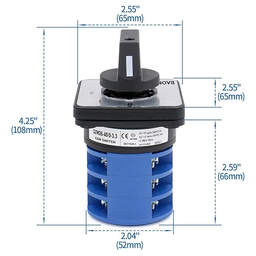 LW26-63A Rotary Cam Changeover Switch – 4-Position (0-1-2-3), 63 A, Up to 440 V AC