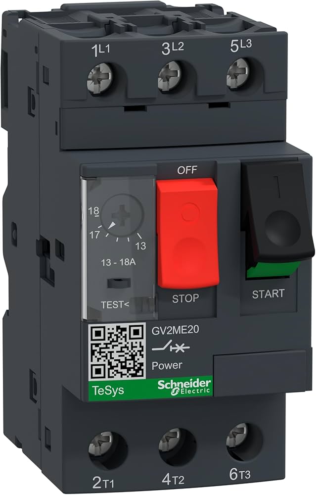 Motor Circuit Breaker (MPCB), 3P, Adjustable 9–14A, Thermal-Magnetic Protection, TeSys GV2 – Schneider Electric GV2ME16