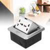 Silver Metal Floor Pop-Up Double Multi-Socket Floor Box • Double Multi Module • Power + Data Solution