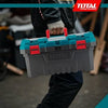 Total 14-Inch Plastic Tool Box – Portable Tool Storage with Secure Latch, Transparent Lid Compartments & Carry Handle