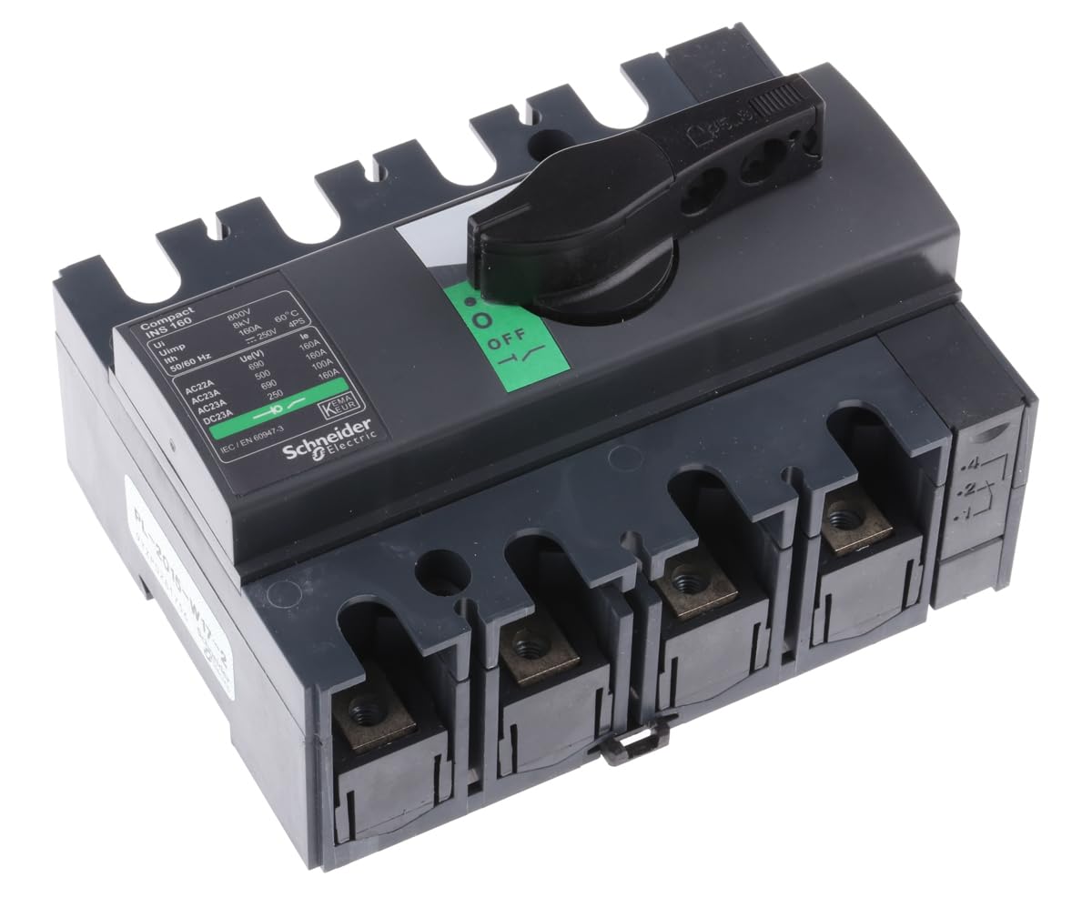 Switch Disconnector, 630A, 3 Pole, Extended Rotary Handle, Mild Steel Enclosure – Schneider Electric INS630