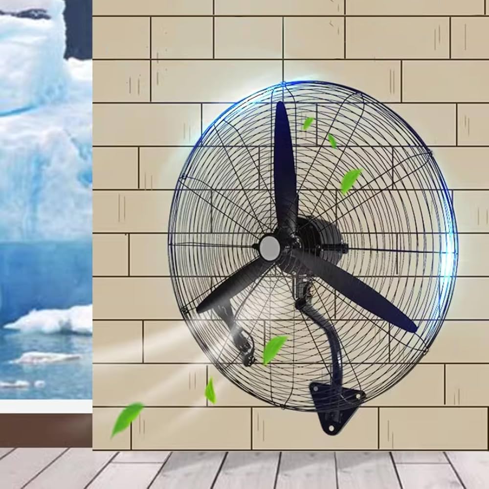 BINOKA AMW20 20" Heavy Duty Industrial Wall Mount Fan — High-Velocity Metal Blade Fan with Adjustable Tilt & Durable Motor