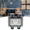 Waterproof Outdoor Double Socket – IP66 Rated Universal Power Outlet