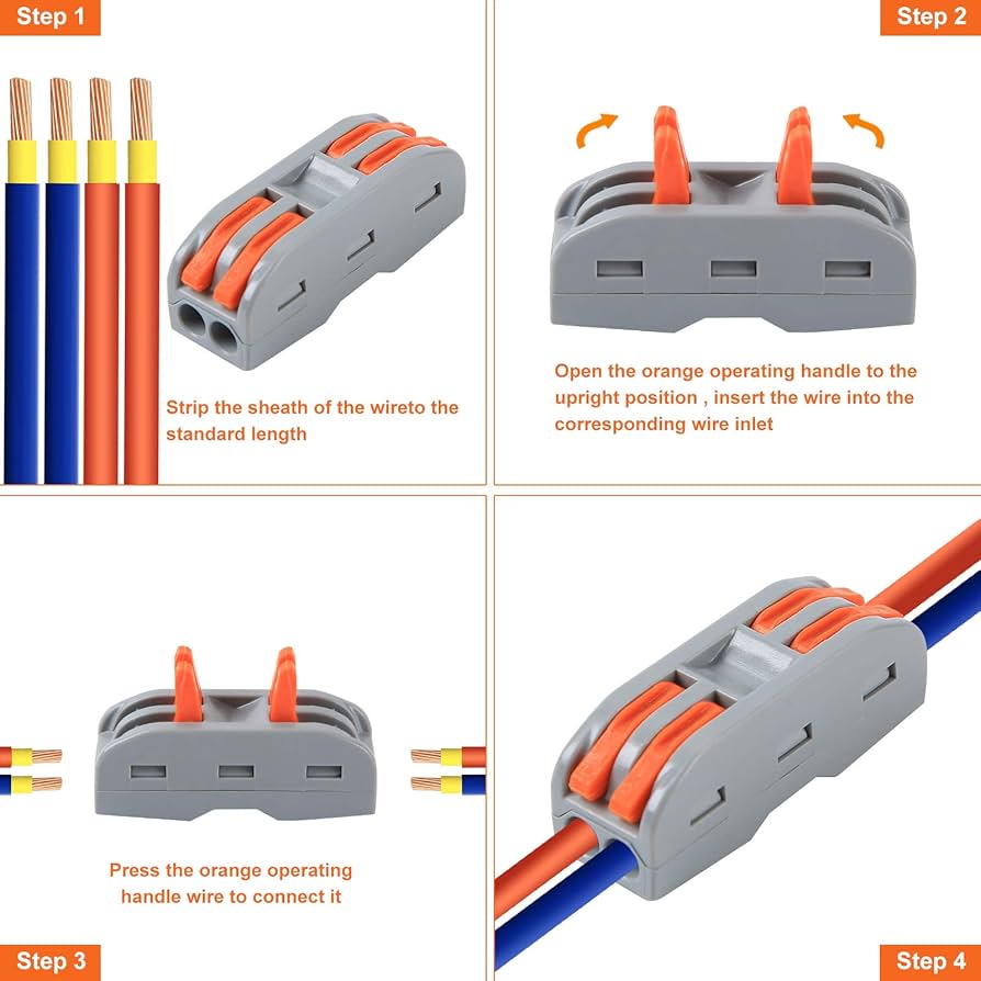 SPL-2 Quick Wire Connector – 2-Port Push-in Wiring Terminal Block (0.08–2.5mm²)