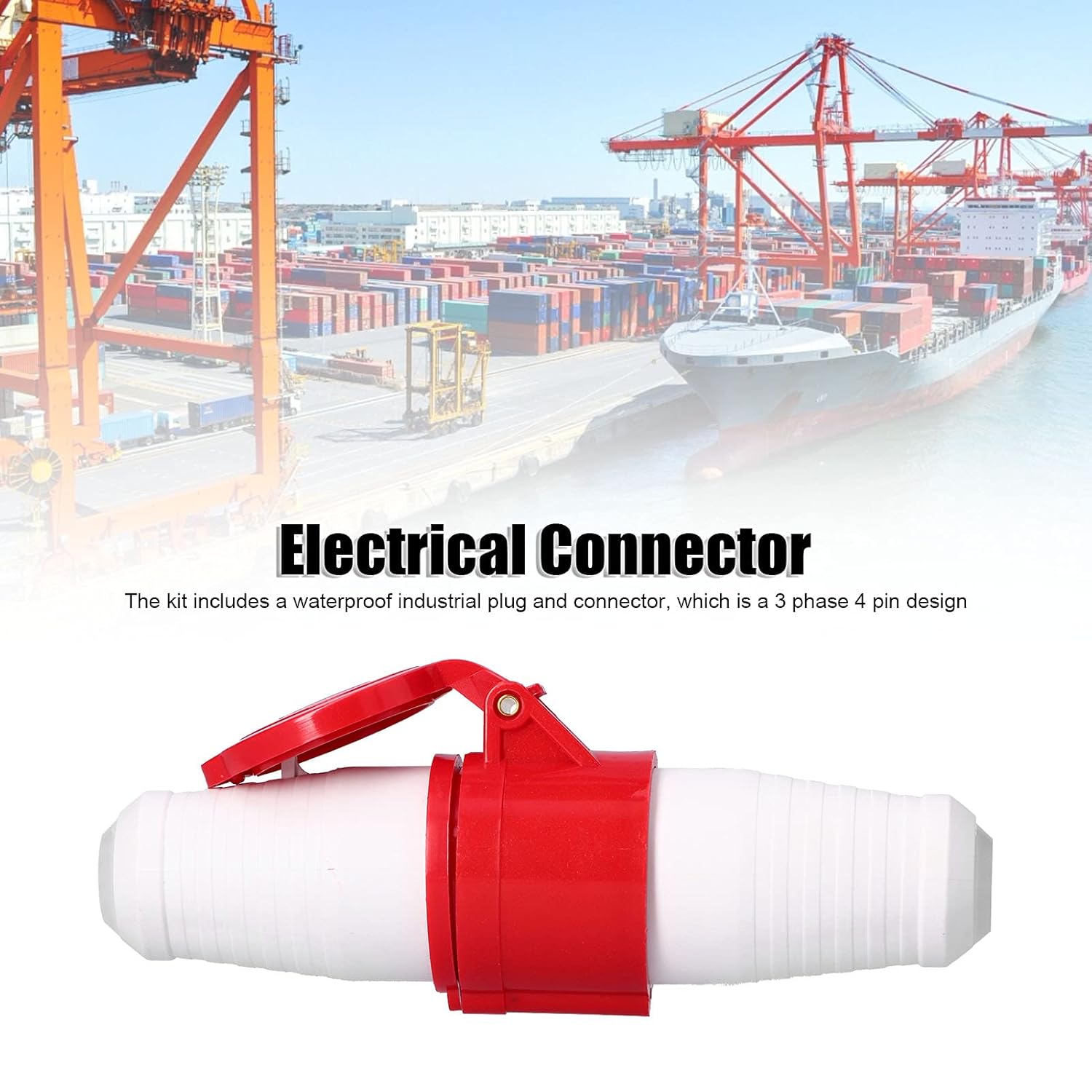 16A 4-Pin Industrial Plug & Socket Set | IP44 | Inline 3P+E Power Connector (Straight Type)