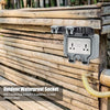 Waterproof Outdoor Double Socket – IP66 Rated Universal Power Outlet