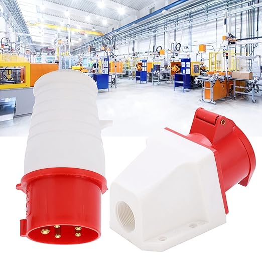 16A 5-Pin Wall-Mount Industrial Plug & Socket (Male & Female) – IP44 | 400V (3P+N+E)