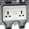 Waterproof Outdoor Double Socket – IP66 Rated Universal Power Outlet