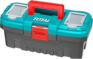 Total 20-Inch Plastic Tool Box – Heavy-Duty Portable Tool Storage Box with Removable Tray, Secure Latch, and Carry Handle, 20" (510 mm)