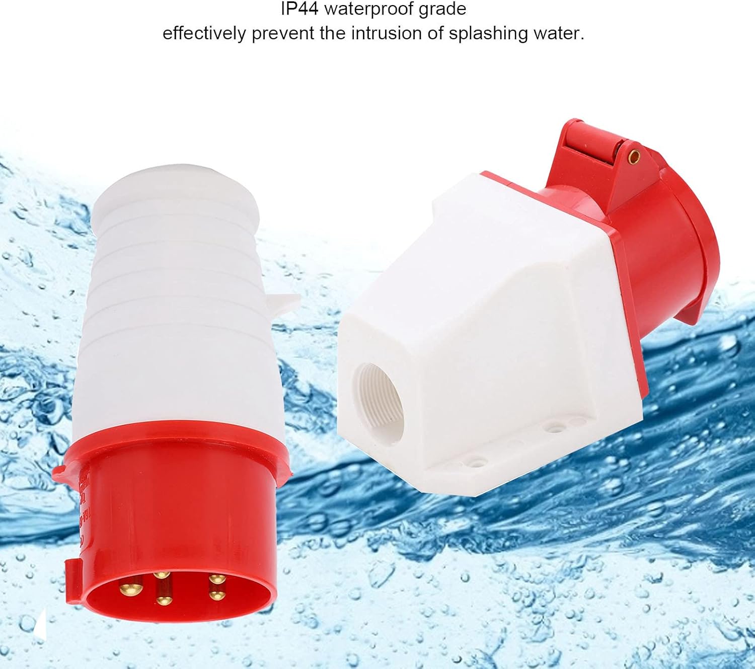 16A 5-Pin Wall-Mount Industrial Plug & Socket (Male & Female) – IP44 | 400V (3P+N+E)