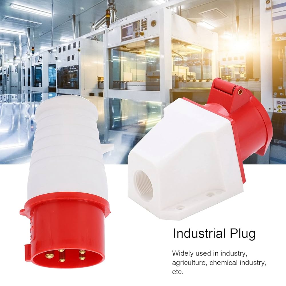 16A 5-Pin Wall-Mount Industrial Plug & Socket (Male & Female) – IP44 | 400V (3P+N+E)