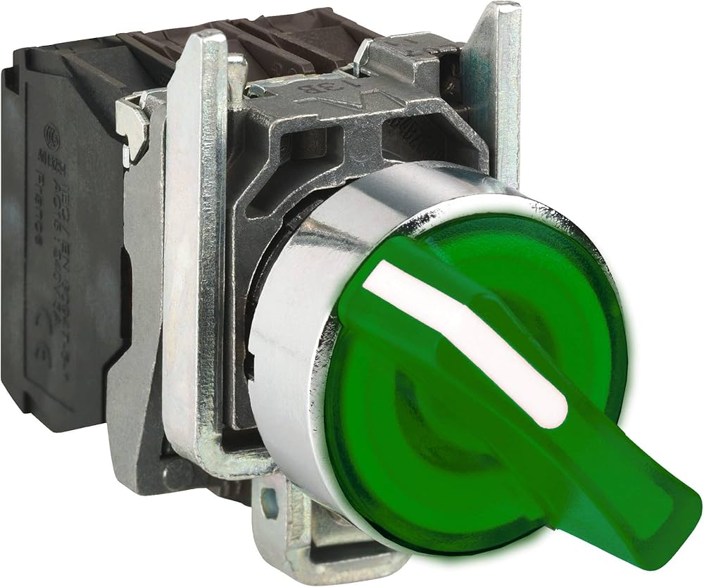 Illuminated 3 Position Selector Switch GREEN XB4-BK3465 1NO1NC